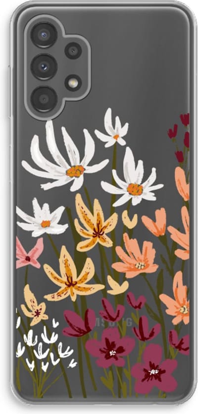 Case Company® - Hoesje geschikt voor Samsung Galaxy A13 4G hoesje - Painted wildflowers - Soft Cover Telefoonhoesje - Bescherming aan alle Kanten en Schermrand
