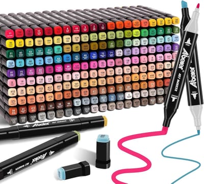 Alcohol Markers - Art Highlighters - 204 Kleuren - Dubbelzijdige Tip - Professionele Kwaliteit - Voor Volwassenen