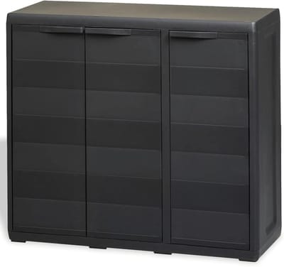 Tuin Opbergkast - Buitenkast Opslag - Terras Benodigdheden - Verstelbare Planken - 97 x 38 x 87 cm - Zwart