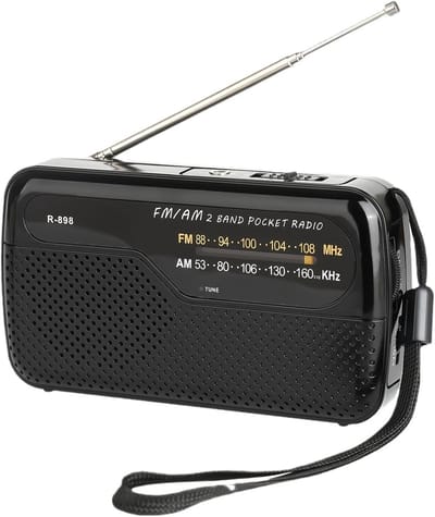Draagbare FM/AM radio met sterke luidspreker - Compacte zakradio voor binnen en buiten