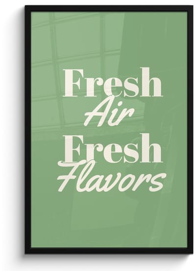 Poster in lijst - Fotolijst 60x90 cm - Posters - Tekst - Groen - Sierlijk - Letters - Posterlijst zwart - Decoratie - Wanddecoratie woonkamer - Muurdecoratie slaapkamer