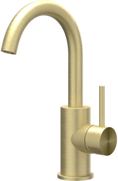 IVY Concord Eenhendel wastafelmengkraan opbouw met draaibare uitloop, coldstart RVS316 geborsteld mat goud PVD