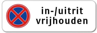 Bord In-/ Uitrit Vrijhouden - Weerbestendig Aluminium - 40x15 cm - Bevestiging: Zonder bevestiging (alleen het bord)