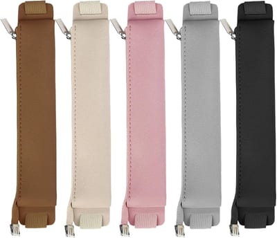 Herbruikbare Penhouder voor Notitieboek - Set van 5, Elastische Band, PU Leer, Ideaal voor Agenda en Journal (16.5 x 3.5 cm)