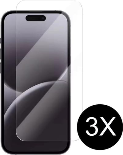 TG Techgrip - 3 Stuks Screenprotector Geschikt voor iPhone 16 - 2.5 D 9H HD Diamond Glas Screen protector Tempered Glass