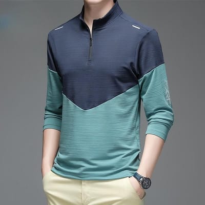 Lente en Zomer Nieuwe Heren Sneldrogende Kleding IJszijde T-shirt met Lange Mouwen Heren Casual Sport Fitness Kleding Buiten Viskleding 3XL blue