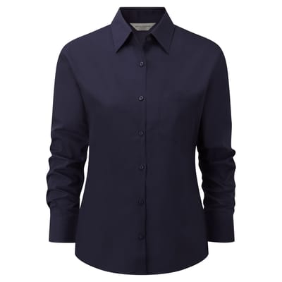 Russell Collectie Dames / Dames Lange Mouwen Shirt (Franse marine)