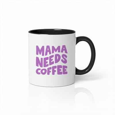 Zwart-Witte “Mama Needs Coffee” Mok 330 ml – Grappige Mama Koffiemok – Leuk Cadeau voor Moeder