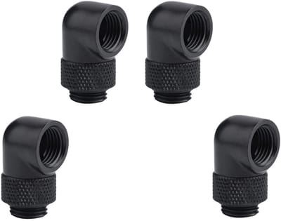 Dailygoods - G1/4inch Male to Female Extension Fitting - 90° Rotating - Perfect voor waterkoeling - Hoogwaardige adapter - Geschikt voor desktop compu...