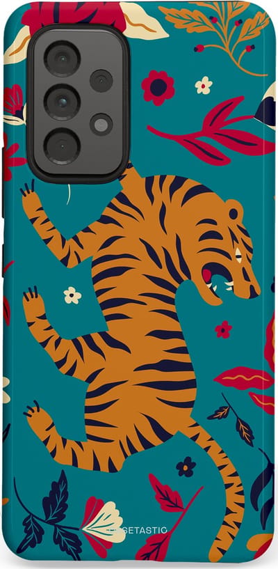 Casetastic Hoesje Geschikt voor Samsung A53 - Stijlvolle Beschermende Duo-layer Case - Gouden brul
