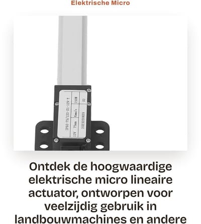 Dailygoods - Elektrische Micro Lineaire Actuator - 150N Stuwkracht - Robuust Aluminium - 12V - Slijtvast - Geschikt voor Landbouwmachines - 75 mm Slag