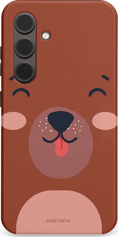 Casetastic hoesje geschikt voor Samsung Galaxy S24 - Dubbellaagse bescherming - Knuffelkopjes beer - Fashion Case - Terracotta Taupe