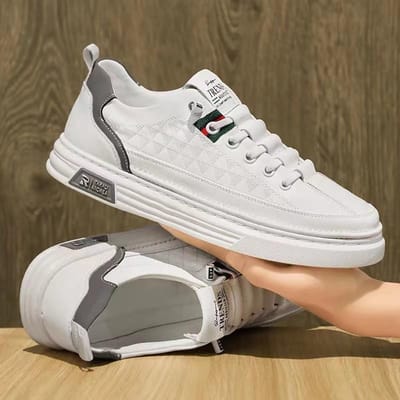 Casual Schoenen Heren Nieuwe Ademende Leren Instappers Mode Rijdende Wandelsneakers voor Mannelijke Vrije Tijd Kantoor Loafers 39 white