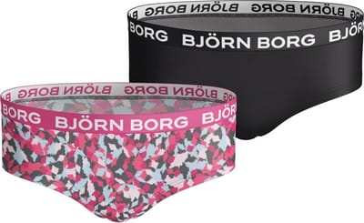 Björn Borg - Meisjes - Multicolor Print Hipster 2-Pack - Multicolour/Roze/Zwart - Maat 122-128