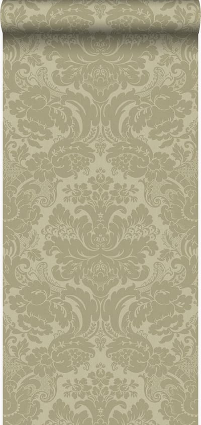 Origin Wallcoverings behang ornamenten kaki - 53 cm x 10.05 m - 347035