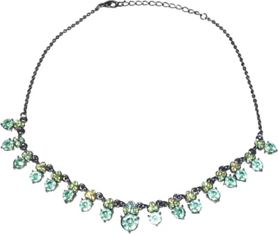 Ketting zwart met stenen groen