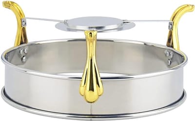 Buffetwarmer Chaferset - Warmhoudplaat Buffet - Eten Warm Houden - Roestvrijstalen Constructie - 24 Cm - Goud