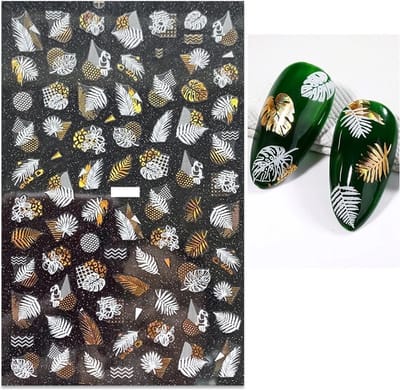 WiseGoods Luxe Nagelstickers Palm Bladeren - Nagel Stickers - Nail Art - Nailart Sticker Voor Nagels / Kunstnagels / Plaknagels