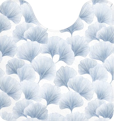 WC mat met uitsparing 55x60 cm - Antislip - Waaier - Modern - Blauw - Toiletmat met uitsnijding - Vloermat - Douchemat - Toilet tapijt - Toiletmatten