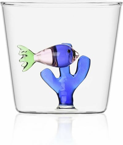 Ichendorf Milano - Waterglas Pink Fish Blue Seaweed - Waterglazen