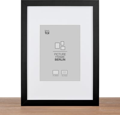Blumtal Fotolijst Berlin - Hoogwaardige fotolijsten met passe-partout - 21 x 30 cm - Zwart