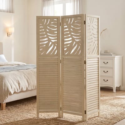 Homestyle4u Kamerscherm - 120x170 cm - Naturel - 3-delig