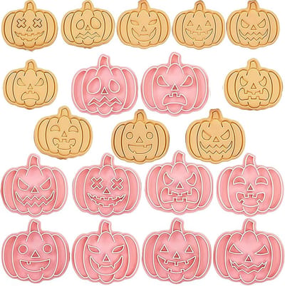 Set van 10 pompoen koekjesuitsteekvormpjes voor Halloween, ideaal voor brood, groenten en fondant decoratie