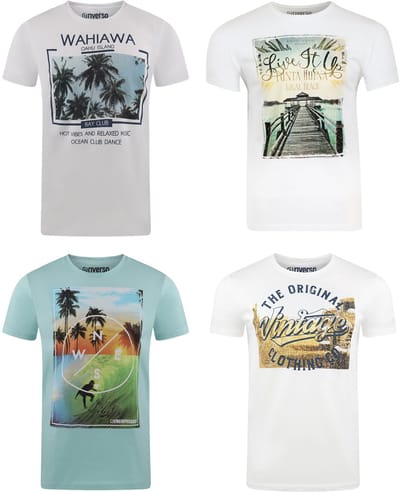 riverso Heren T-Shirt RIVLukas 4 Pack regular fit Veelkleurig S Ronde Hals Volwassenen - gemaakt van 100% katoen