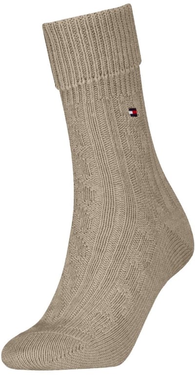 Damessokken met kabelpatroon - Sand - 35-38