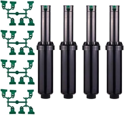 Sproeiers Tuin - Spuitkoppen Gazon - Gelijkmatig Water Geven - Verstelbare Sector 40-360 Graden - Bereik 4-9.4 m - Wit Grijs