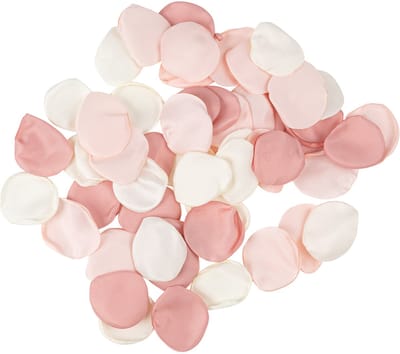 ARTYFETES - 60 satijnen blaadjes ivoor, roze en oudroze 3,5cm voor decoratie