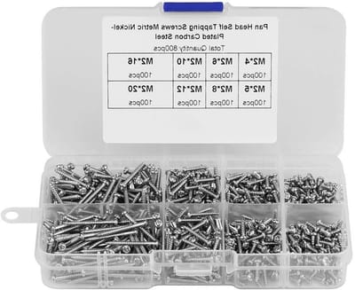 800 Stuks M2 Phillips Schroeven Assortiment met Duidelijke Doos voor Elektronica en Diverse Toepassingen, Zelftappende Schroeven voor Bevestiging en Montage