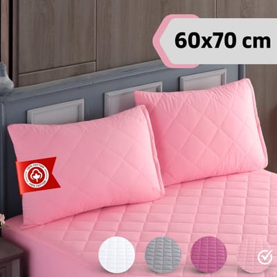 Tavas Paris Kussenbeschermer Waterdicht 2 stuks Roze Kussenbeschermers 60 x 70 cm 100% Katoen molton kussensloop Kussen Beschermer Kussenbeschermers Met rits Waterproof kussen molton Kussenslopen