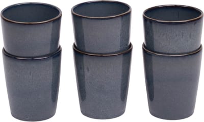 Kade 171 Amadora koffiemokken 6 stuks 250 ml - stoneware blauw met aqua