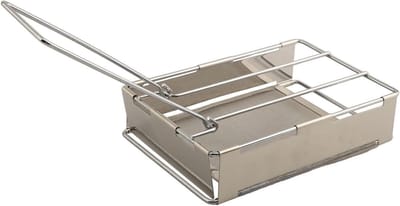 Draagbare Broodrooster - Opvouwbaar Model - Buiten Koken - Gelijkmatige Warmte - 28 cm - Zilverkleurig
