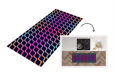 Keukenloper - Loper keuken - Design - Abstract - Neon - 120x50 cm - Keukenloper vinyl