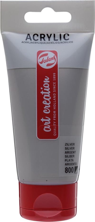 Acrylverf tac 800 zilver tube 75ml | 3 stuks