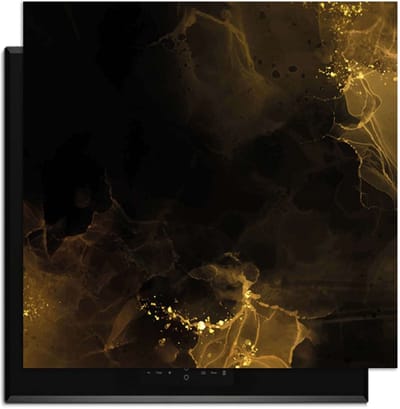 KitchenArt - Golden Smoke – Inductie Beschermer - 59x52 cm - Kookplaat Beschermer - Luxe Afdekplaat Inductieplaat - Anti-slip & Oprolbaar - Beschermmat Inductiekookplaat