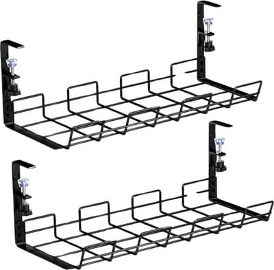 Nivard Kabel Organiser - Kabelhouder - Kabelbox - Kabel Management - Opbergbox - Kabelgoot - Bureau - Kabelbrug - Zwart 2 Stuks