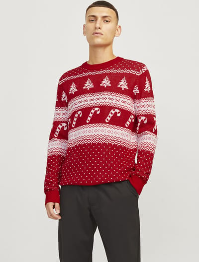 JACK&JONES - JJXMAS GABRIEL KNIT CREW NECK - Heren - Gebreide truien