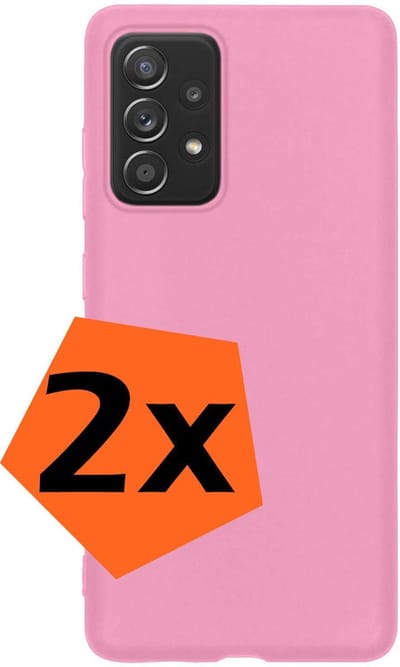 Hoes - 2 Stuks - Geschikt voor Samsung Galaxy A52s 5G - Sterk & Shockproof - Case Siliconen - Back Cover - Telefoon Hoes - Roze