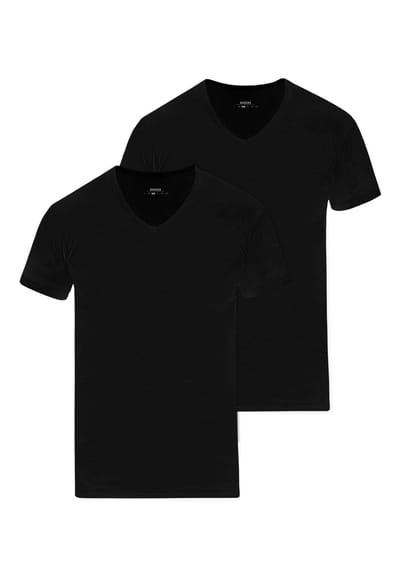 SNOCKS T-Shirt V-Hals Heren Nieuwe Pasvorm - V-Neck Onderhemd - V-Hals Shirt - Biologisch Katoen - Extra Lang - 3 Stuks