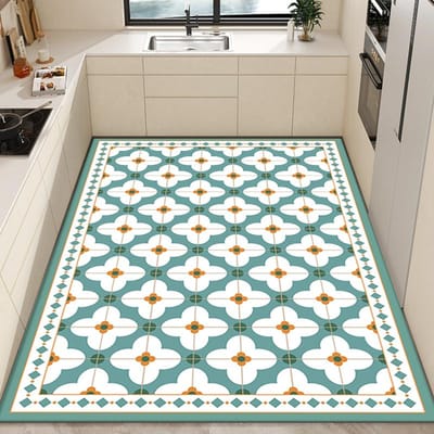 PVC Afwisbare Balkonmat Antislip Oliebestendig Keukenkleed Verfrissende Tapijten voor Woonkamer Anti-vuil Leren Vloerkleden voor Slaapkamer 50x120cm 19.6x47.2in