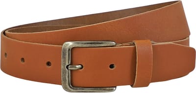 Landley Cognac Leren Riem voor Dames en Heren - Unisex Jeansriem - 4 cm - Leer - Cognac - Lengte totaal 100 cm / Riemmaat 85