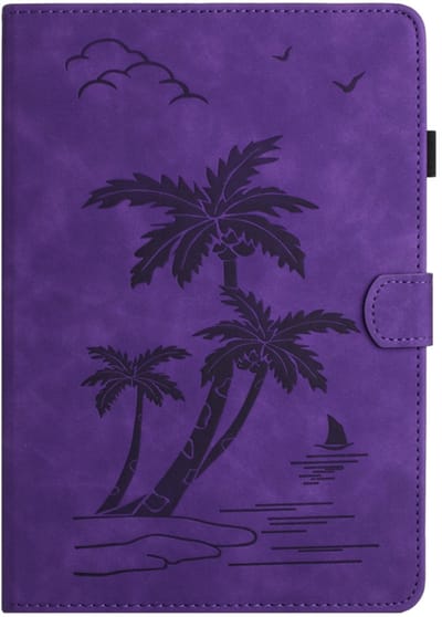 Palmboom Beach - Bescherm-Etui Hoes Map geschikt voor Samsung Galaxy Tab A9 Plus - A11 Plus - 11"- Paars