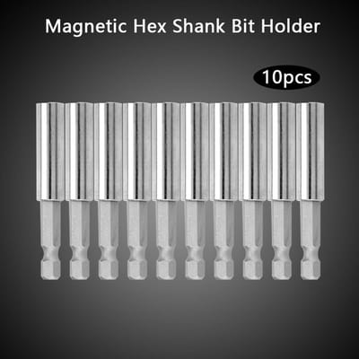 10 stuks 60 mm Magnetische Snelwissel 1/4 Zeskant Schacht Schroevendraaier Boorbeitel Houder Verlengstuk