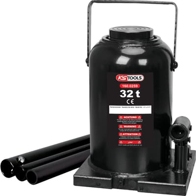 Hydraulische Krik - Fleskrik - Zwaar Tillen - Overbelastingsventiel - 32 Ton - Wit