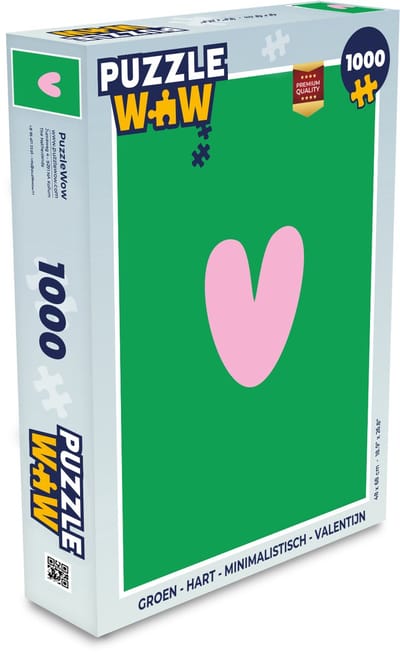 Puzzel Groen - Hart - Minimalistisch - Valentijn - Legpuzzel - Puzzel 1000 stukjes volwassenen
