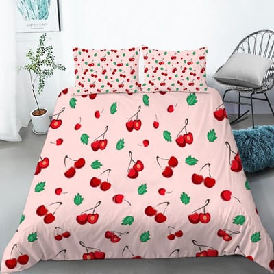 Fruit Beddengoed Set Full Queen Size Voor Kinderen Volwassenen Citroen Watermeloen Print Dekbedovertrek Set Quilt Overtrek Kussenslopen Slaapkamer Decoratie 155x215cm 3pcs