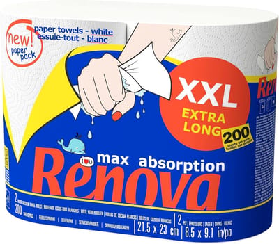 Extra Absorberende Papieren Handdoekrollen Wit 2-laags XXL Voordeelverpakking